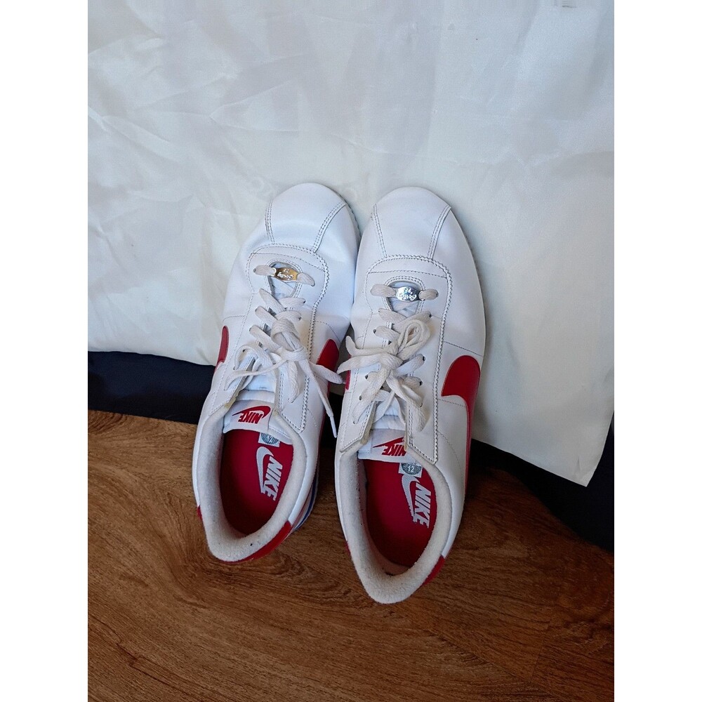 Nike Cortez Basic Leather OG Forrest Gump White Red Blue Mens 12 882254-164 - Picture 8 of 10